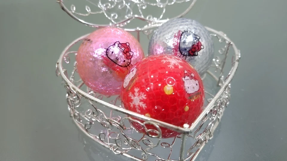 ¡Feliz Navidad! hello kitty, marcador de 3 pelotas de golf vintage Foto 2 de 2