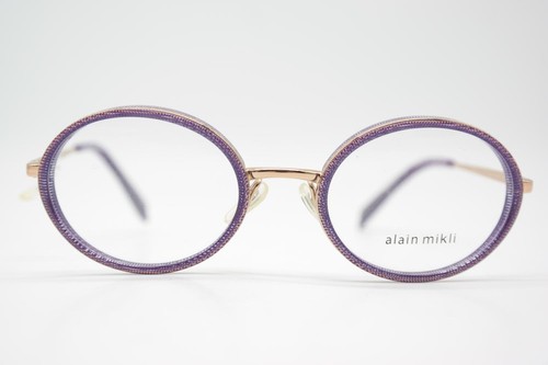 Alain Mikli GRENETTE A02026 Gold Violet Oval Glasses Frame New