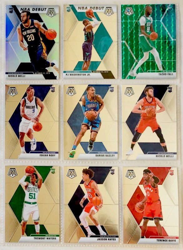 2019-20 Mosaic RC Lot - Tacko Fall Green Melli Refractor Washington Bazley Hayes