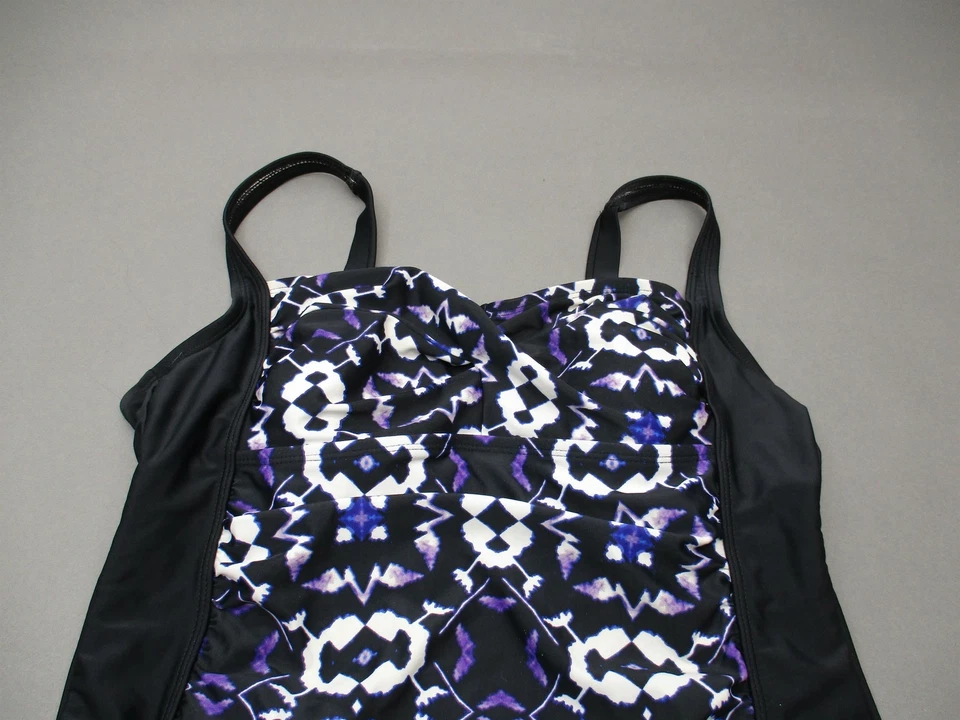 Ava & Viv Talla 14w Traje de baño de una pieza con forro floral floral negro/azul marino para mujer 6E Foto 2 de 4