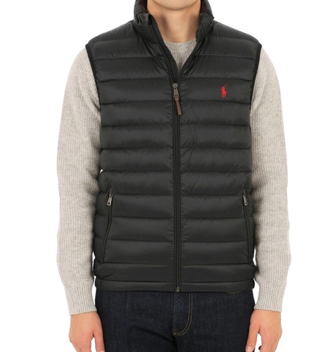 Ralph Lauren Vintage 90s Reversible Down Puffer Vest Khaki Orange