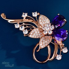 Womens Crystal Flower Brooch Pin Rhinestone Brooches Wedding Jewelry Gifts Party