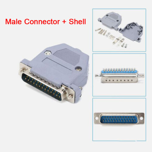 DB25 25 Pin D-Sub Plug Female / Male Cable Connector Solder Type Plastic Shell - Picture 6 of 14