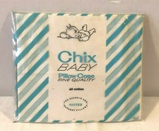 Vintage 1955 Chix baby pillow case white fitted all cotton fine quality NEW