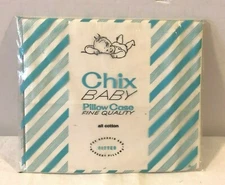 Vintage 1955 Chix baby pillow case white fitted all cotton fine quality NEW
