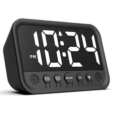 Small LED Digital Clock for Bedroom, Loud Alarm Clock for Heavy Sleepers