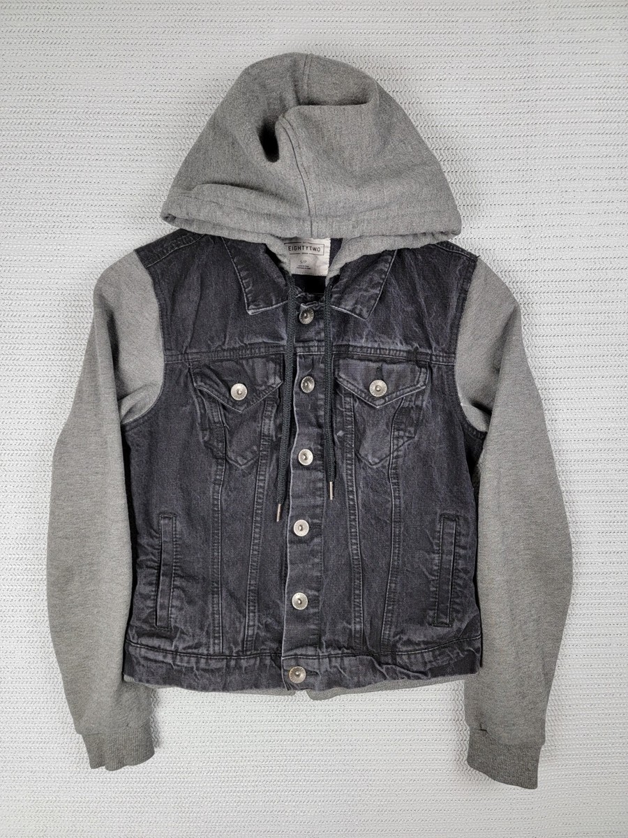 Eighty Two Denim Jean Jacket Size small button up hooded