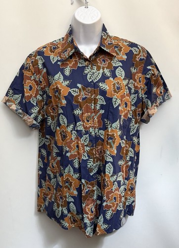 $119 REYN SPOONER x JOE KEALOHA Hawaiian Shirt Womens L Floral Tropic Resortwear