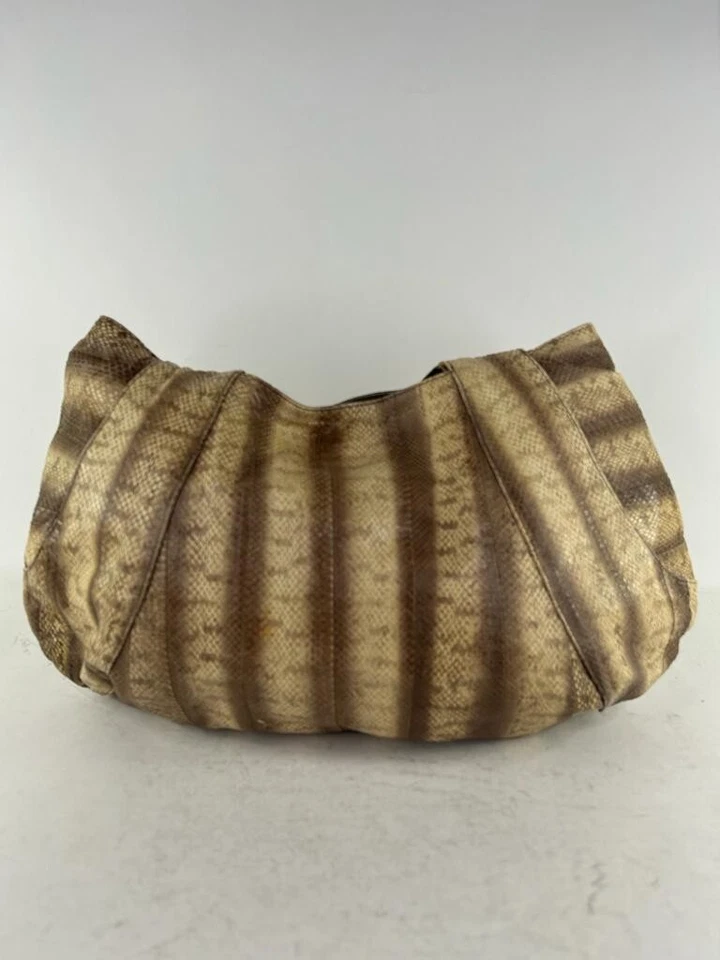 Beirn Jenna Tote Bag Purse Brown Cream  Lightweight Striped shoulder bag Purse  - Image 2 of 4