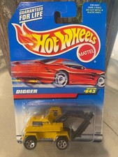 1997 Hot Wheels Mainline/Collector #643 DIGGER Yellow Gray Boom w/Chrome 5 Spoke