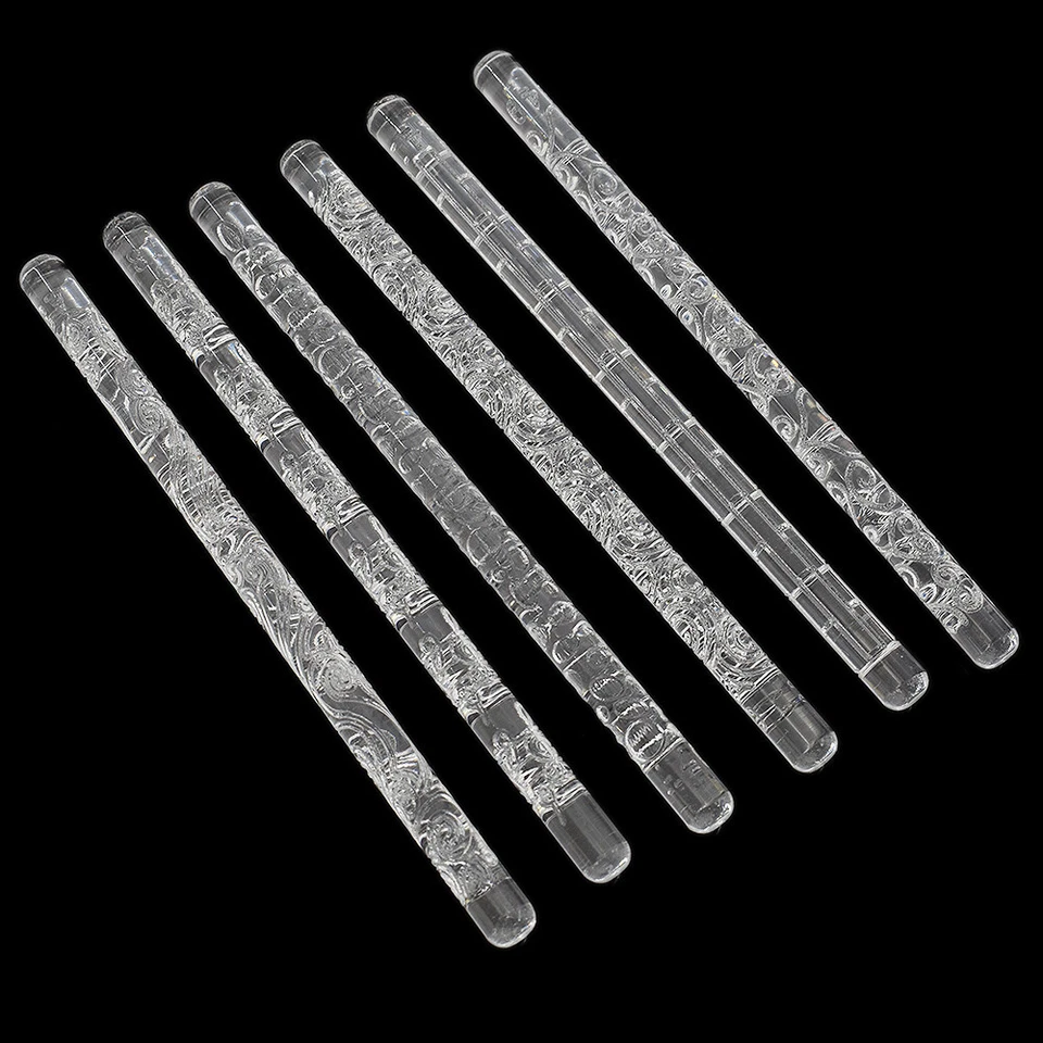 Textured Embossing Acrylic Wave Carving Rolling Pin Non-stick DIY Clay Tool - Image 3 of 4