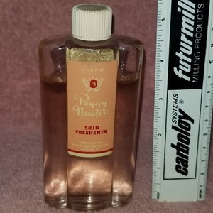Vintage PEGGY NEWTON SKIN FRESHENER Bottle- 5 1/4" h- 4 fl oz- 80% FULL-FreeSHIP