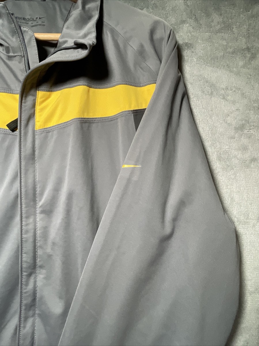 Nike Golf Jacket Men's XL Gray Yellow Fit Storm Full Zip Nike Golf Jacket Men's XL Gray Yellow Fit Storm Full Zip