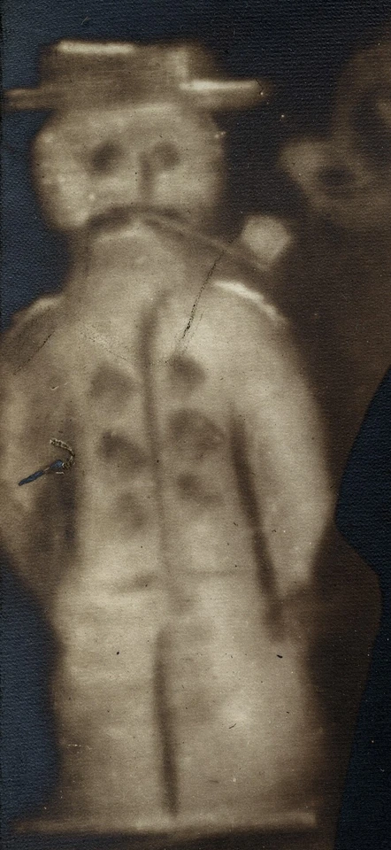 Fotografía vintage bellas artes en cartón, mujer con bolas de nieve, muñeco de nieve con pipa, unu Foto 4 de 4