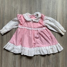 Vintage Alexis Infant Girl's Dress 18 mos Pink White