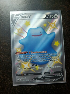 Shiny Ditto V - Pokemon Card - Shining Fates SV118/SV122
