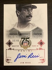 Jim RICE 2014 Panini Hall Of Fame Baseball 75 Years On Card AUTO #86 39/49 HOF
