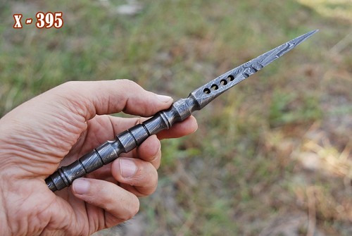 URBAN STINGER DISCREET Damascus COMBAT BOOT KNIFE IDEAL OUTDOOR DEFENSE HIKING - Picture 4 of 5