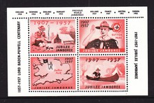 CINDERELLA:   1957 JUBILEE JAMBOREE SHEETLET LORD BADEN-POWELL CENTENARY