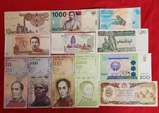 Lot of 12 Banknotes - World Paper Money - UNC Different Countries 
