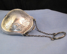 NICE ANTIQUE EDWARDIAN STERLING SILVER COIN PURSE MINIATURE EVENING BAG 1914