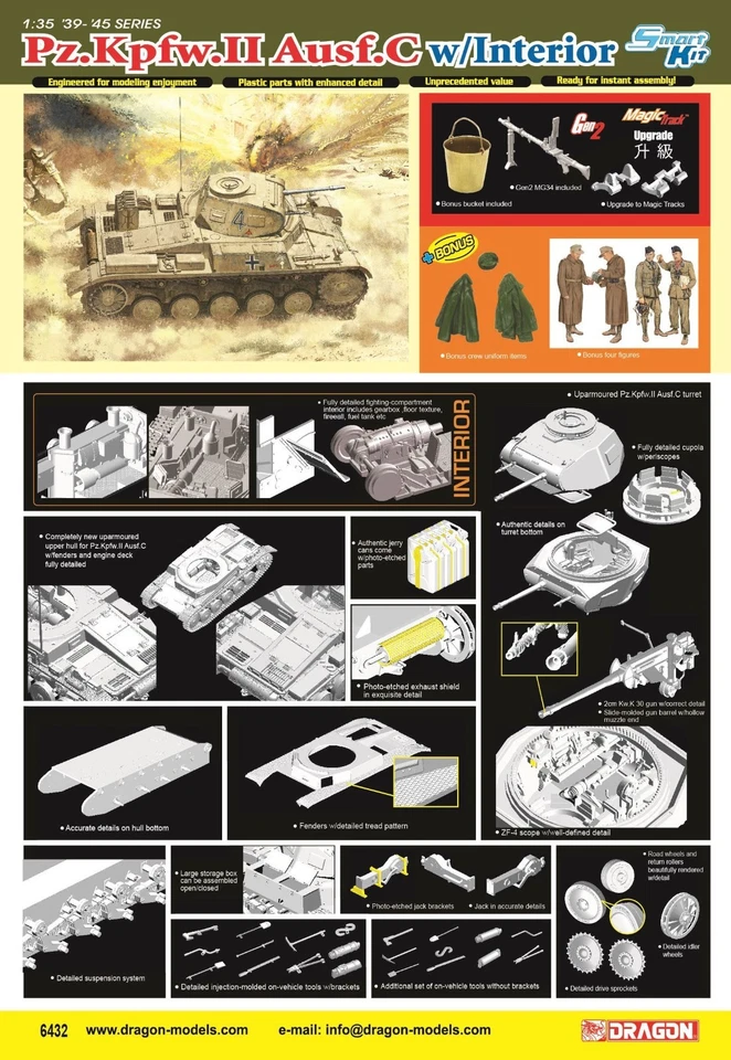 DRAGON 6432 1/35 Pz.Kpfw.II Ausf.C w/Interior - Image 2 of 2