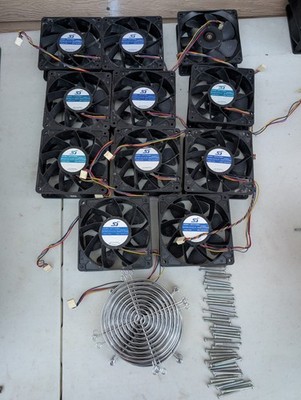 *11 Units* SJ SG121238BS Antminer Cooling Fan 12V 2.7A  W/Finger Guard & Screws