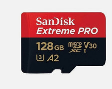 SANDISK EXTREME PRO 128GB MICRO SD MICROSDXC CLASS 10 V30 A2 UHS-IU3 MEMORY CARD