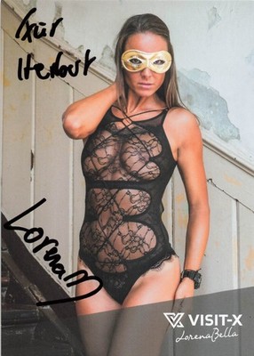 Lorena Bella, erotic actress, original autograph, autograph card, nude/nude