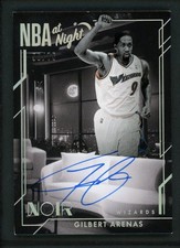 2024-25 GILBERT ARENAS 56/75 AUTO PANINI NOIR NBA AT NIGHT AUTOGRAPHS