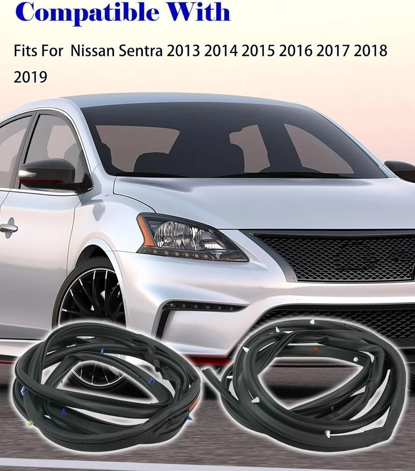 Par de sellos antideslizantes silenciosos para puerta trasera izquierda y derecha Nissan Sentra 2013-2019 Foto 4 de 4