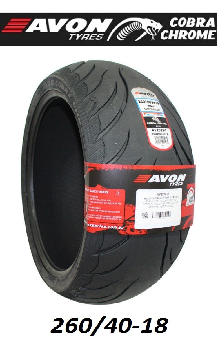 AVON COBRA CHROME 260/40VR18 REAR TIRE HARLEY CUSTOM SOFTAIL RIGID CHOPPER