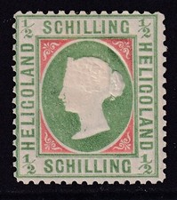 Heligoland fine unused 1869 perforated 1/2 Schilling value