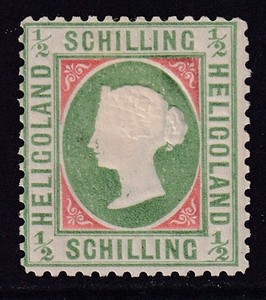 Heligoland fine unused 1869 perforated 1/2 Schilling value
