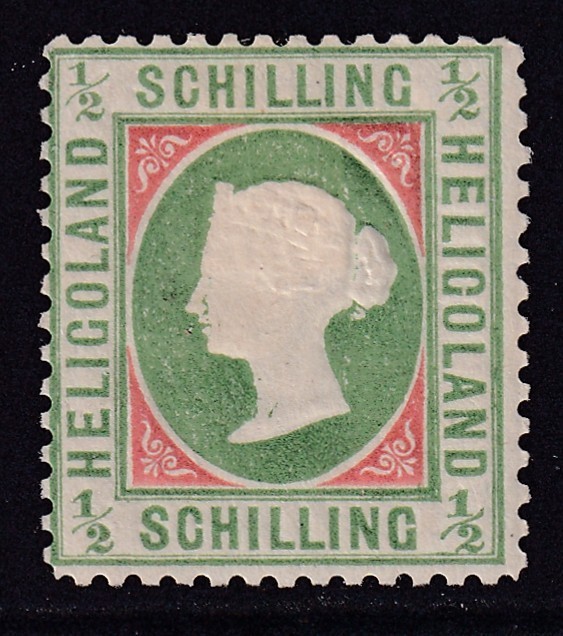Heligoland fine unused 1869 perforated 1/2 Schilling value