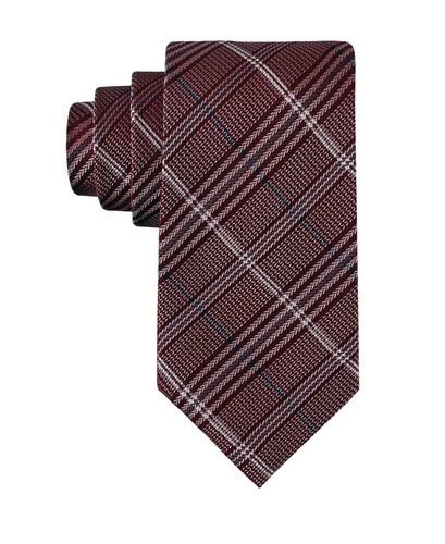 Tommy Hilfiger Men's Jeffrey Plaid Tie Dark Red OS NWT image 2