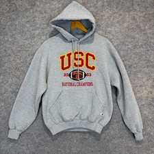 Vintage Russell Athletic USC Trojans 2003 National Championships Hoodie Medium
