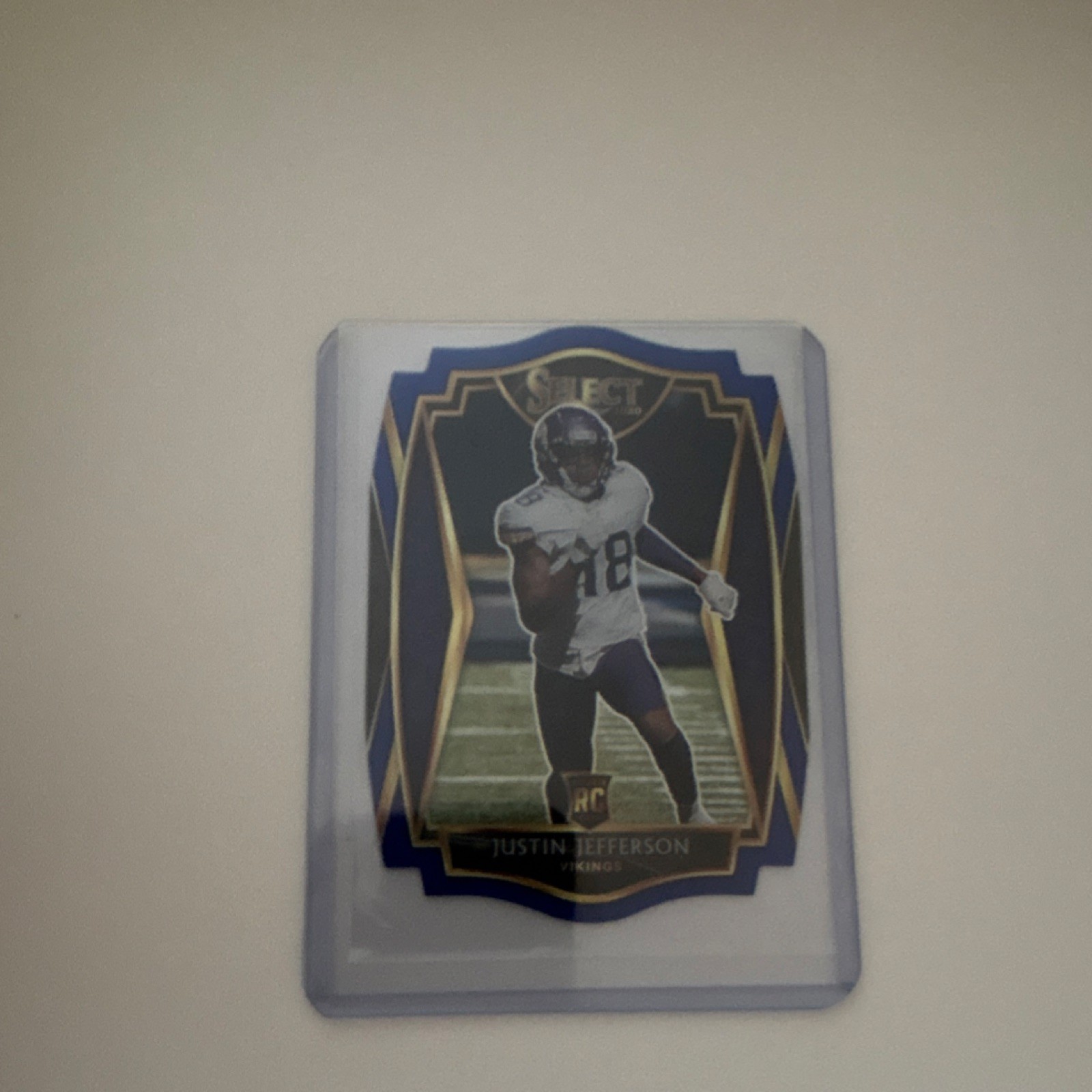 2020 Panini Select - Premier Level Justin Jefferson #161 Blue Prizm Die-Cut (RC)