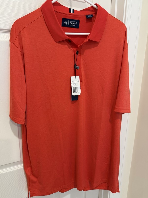 Original Penguin Men’s High Rush Red Heather Short Sleeve Polo Shirt Size XL NWT