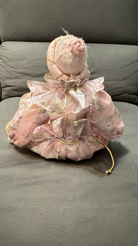 vintage porcelain Harlequin Porcelain doll. with a textile body and clothing. - Picture 10 of 11