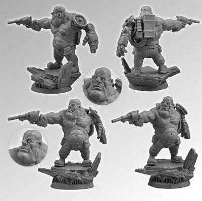 Scibor Monstrous Miniatures 28mm Sci-Fi Ogre Resin Model Miniature 28SF0107