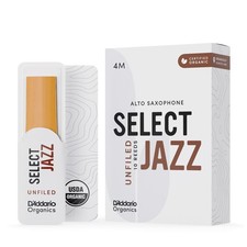 D'Addario Organic Select Jazz Unfiled Alto Sax Reeds, Strength 4 Medium, 10-pack