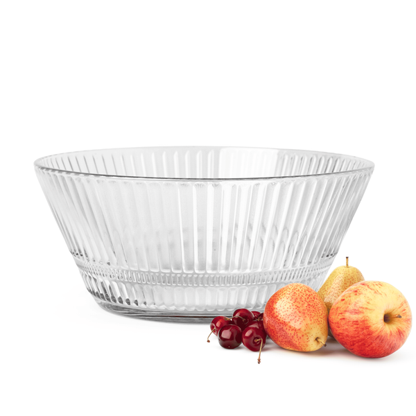Glasschale 2,1 L Mit Reliefstruktur SalatschüSsel Salatschale Obstschale Schale-image