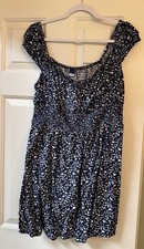 Old Navy Blue and White Floral Sleeveless Tank Dress Lightweight, Large