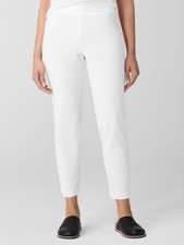 NWT 168 EILEEN FISHER Women Washable Stretch Crepe Slim Pants 2X WHITE