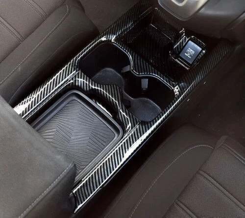 Para Honda CRV CR-V 2017-2021 Fibra de Carbono Consola Central Taza de Agua Cubierta Tapicería Foto 2 de 4