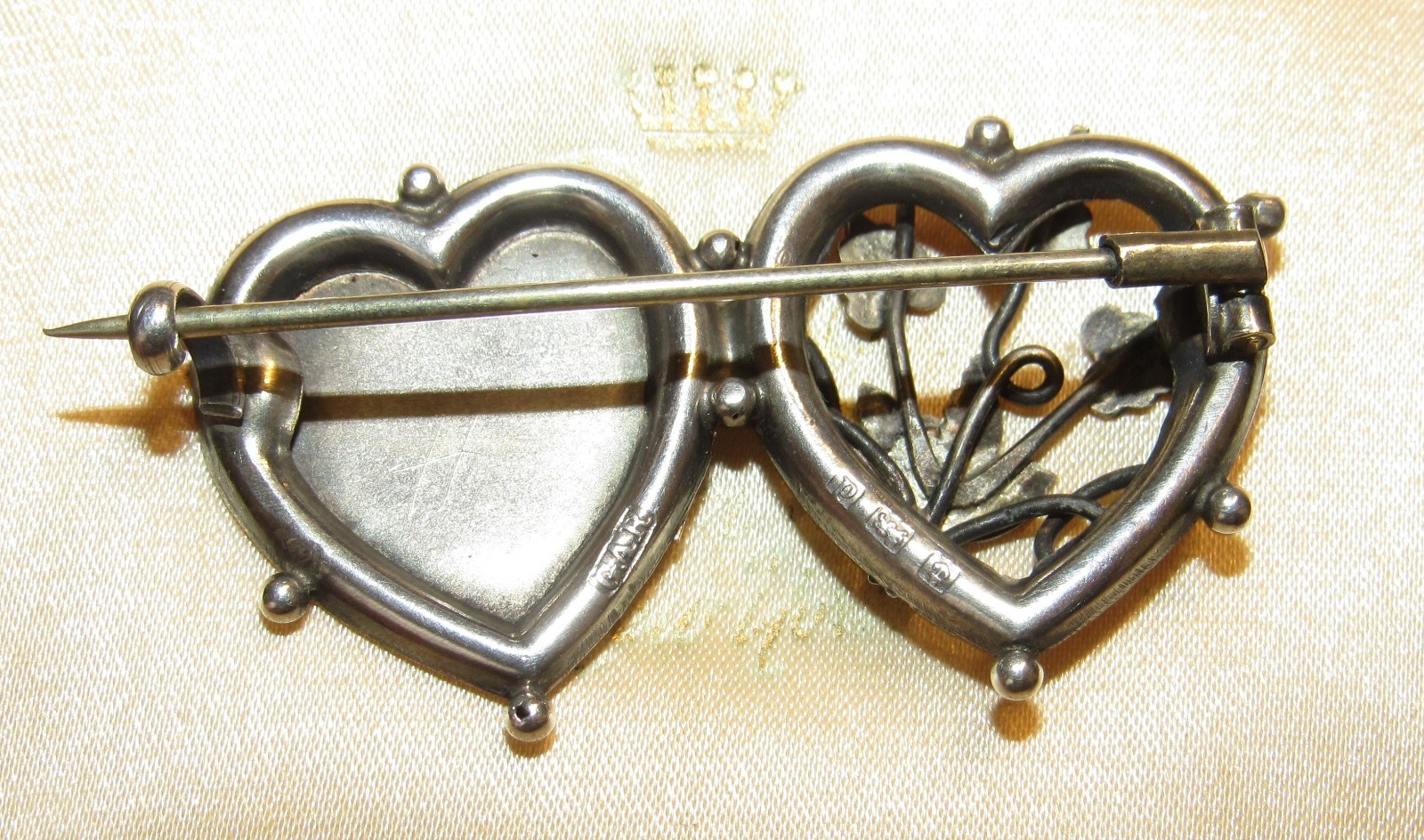 Antique Hallmarked Edwardian solid silver & gold … - image 5