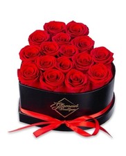16 Eternal Preserved Red Roses Heart Box   Valentine  s Day Luxury Gift