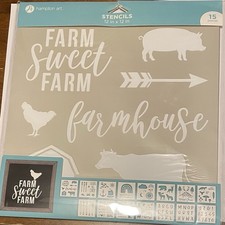 New hampton art Reusable Stencils 12 In X 12 In 15 Pieces