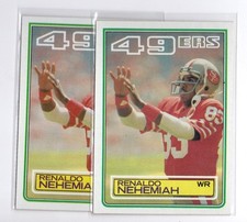 RENALDO NEHEMIAH SAN FRANCISCO 49ERS 1983 TOPPS VINTAGE EX-NM 2X ROOKIE LOT
